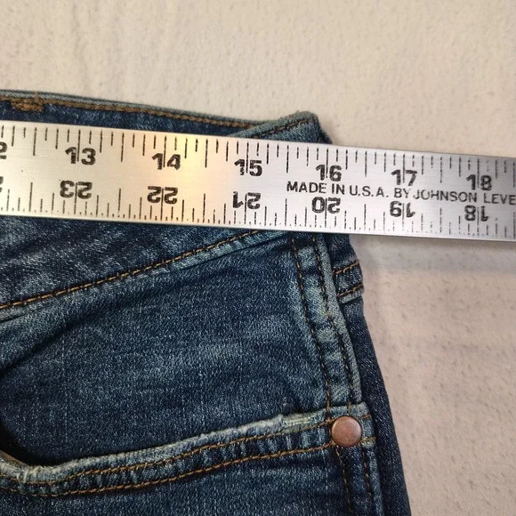 Wrangler High Rise Flare Jeans Womens 30x32 Blue 75th Anniversary Hemp Blend - Picture 5 of 15